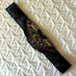 Vintage Beaded Belt with Velcro Closure Disco